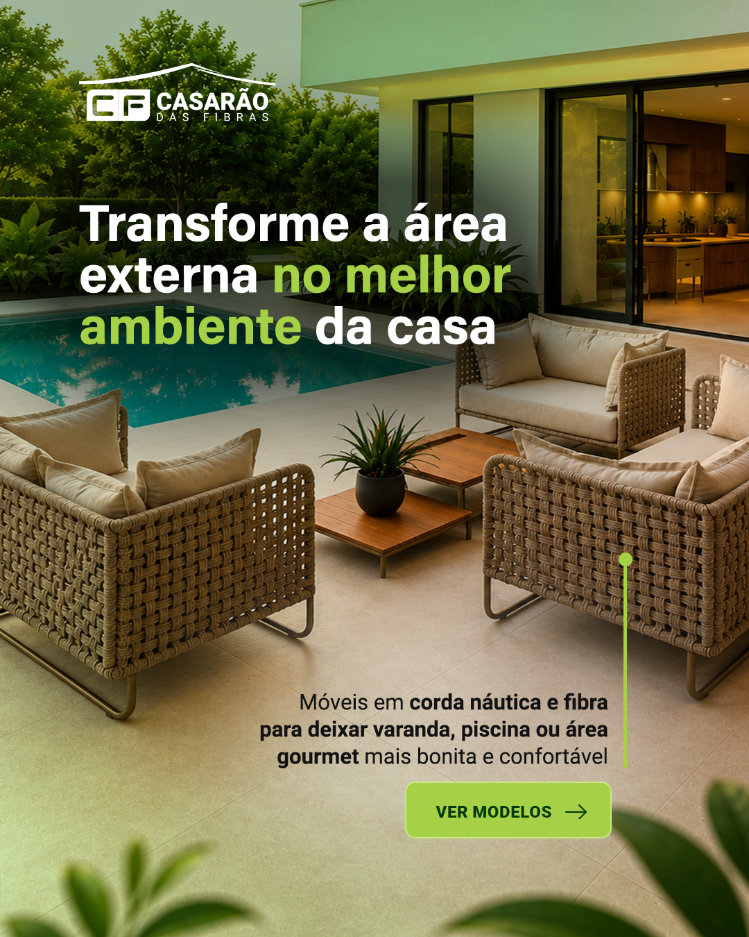 Prévia do criativo ADS de topo de funil do Casarão das Fibras.